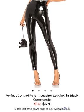Commando Glossy Patent Leather Leggings - Black